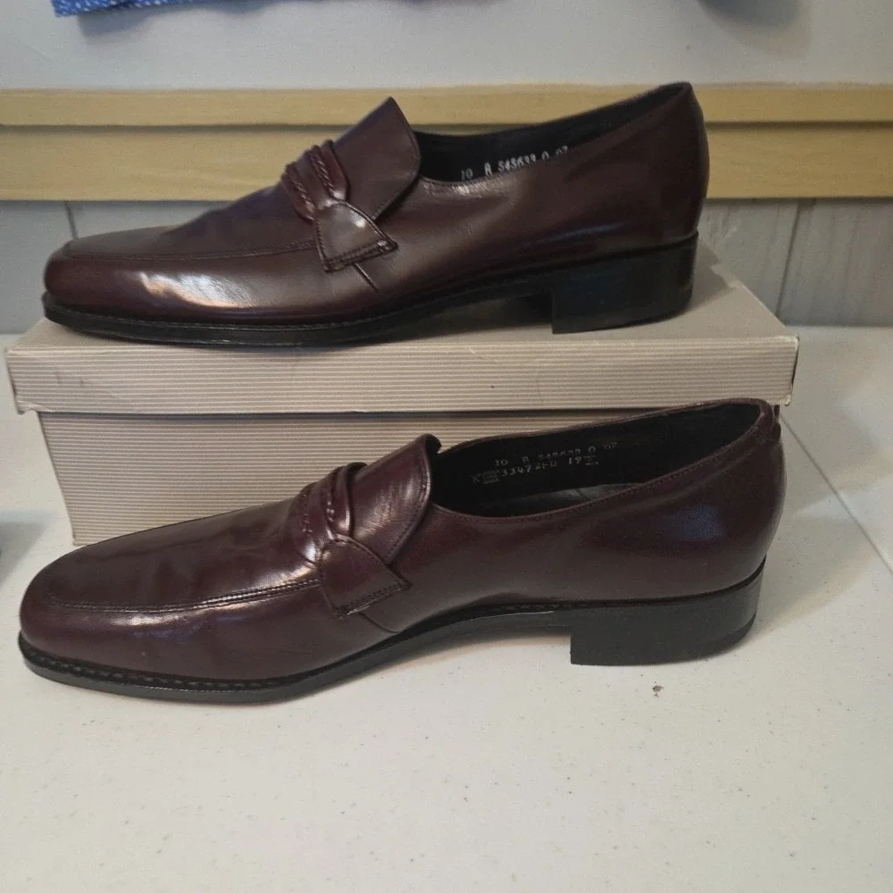 Florsheim Richfield 33472 Burgundy Leather Penny Loafers Shoes Size 7.5 D US Me - Picture 13 of 16